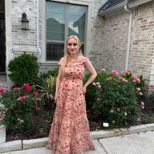 Indian Floral Off-Shoulder Dress